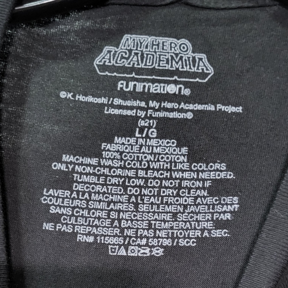 Spencer's Men's NWT My Hero Academia Shota Aizawa Black Graphic T-Shirt Sz Large - Picture 3 of 9